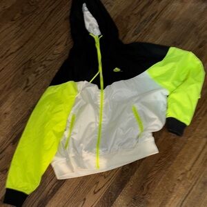 Nike Kids Black and Yellow Raincoat with Hood
